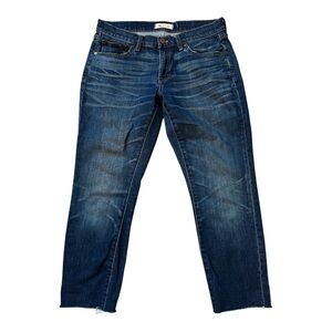 MADEWELL THE SLIM BOYJEANS RAW HEM STRAIGHT LEG DISTRESSED SIZE 26